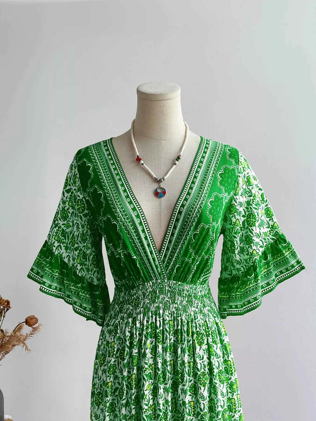 V-Neck Long Sleeve Dress