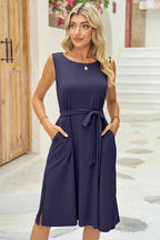 Round Neck Sleeveless Dress