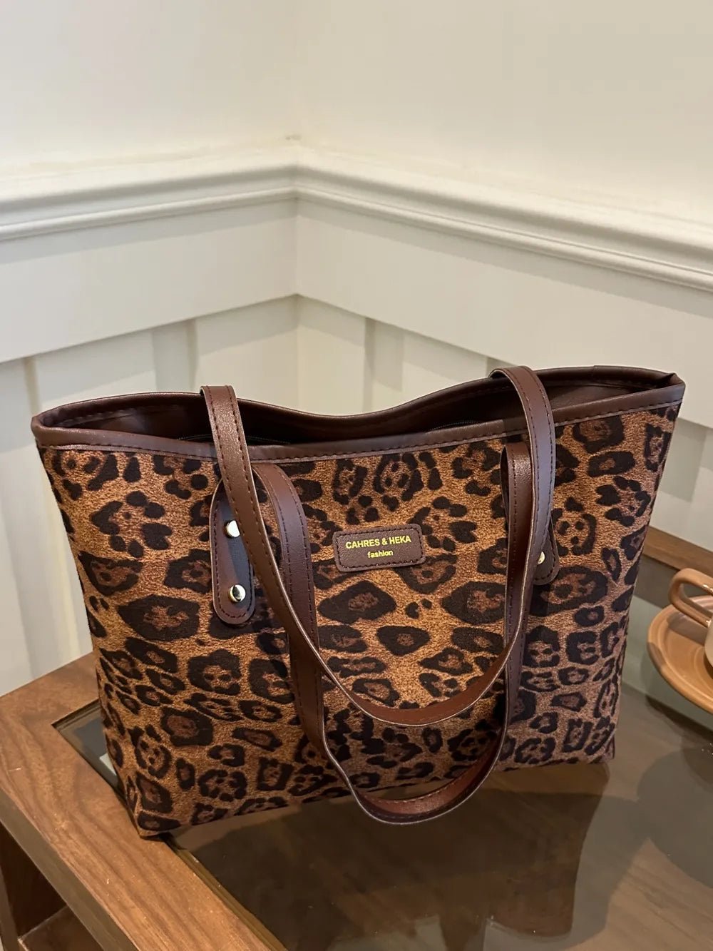 Leopard Tote Bag - The Nicole - Tayan Dress Co.