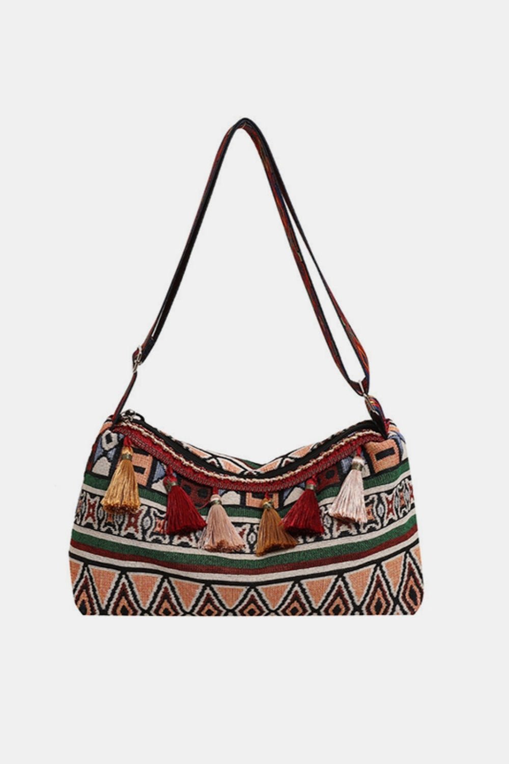 Adjustable Strap Shoulder Bag with Tassel Detail - TNT Dress Co.