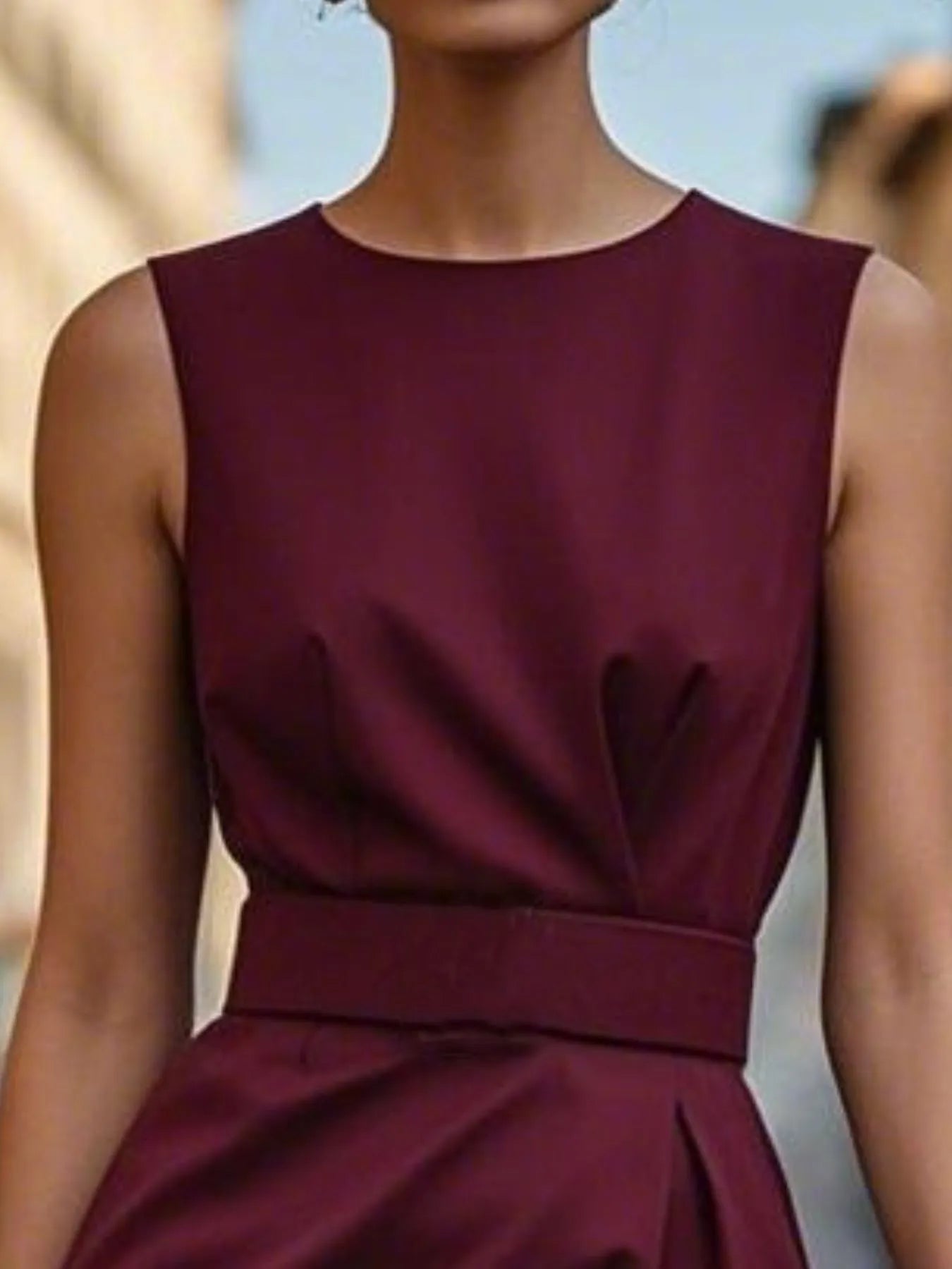 Sleeveless Midi Dress - The Nicole - Tayan Dress Co.