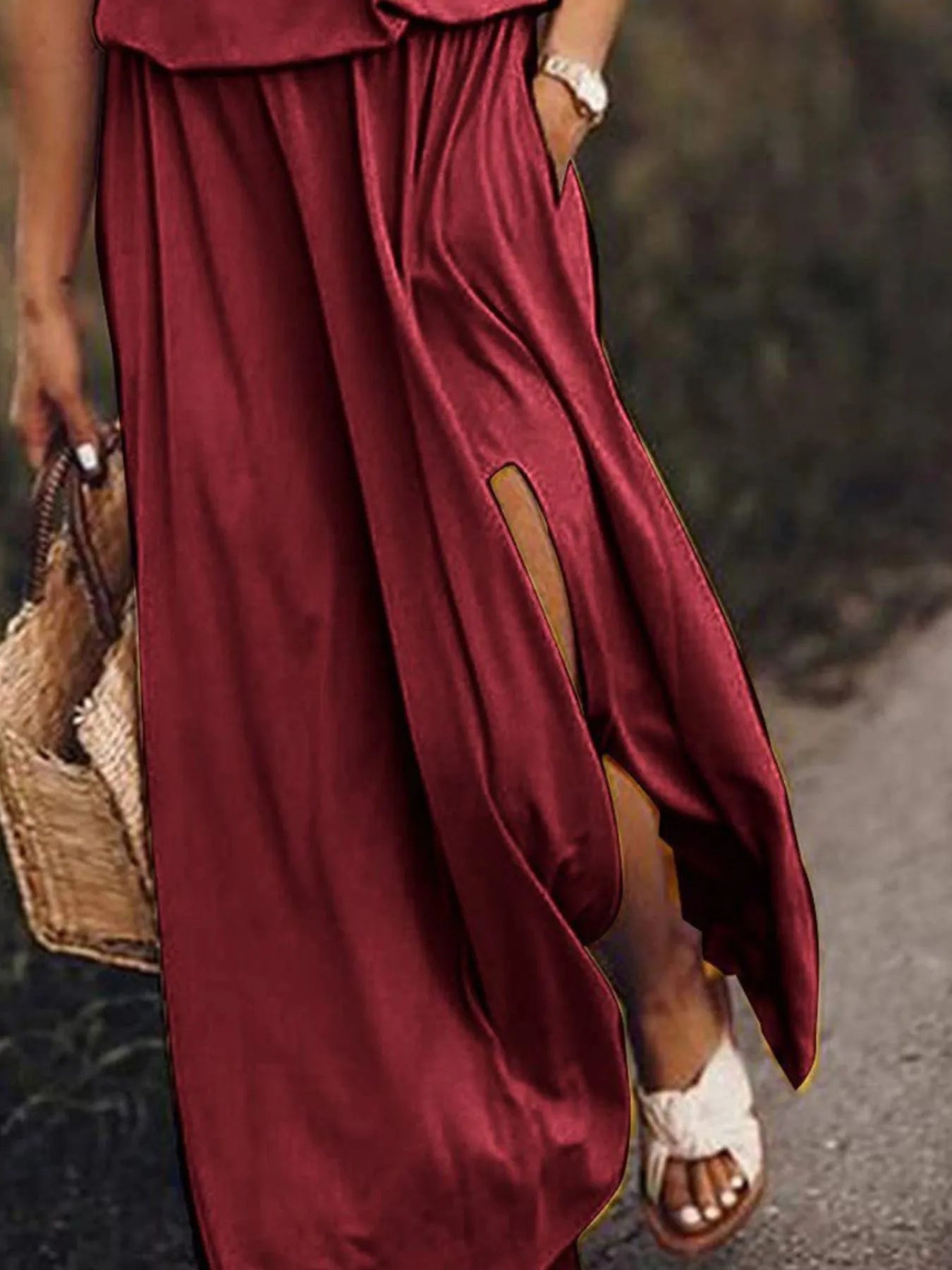 Maxi Dress with Side Slit - The Nicole - Tayan Dress Co.