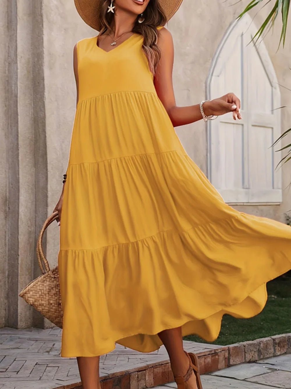 V - Neck Sleeveless Dress - The Nicole - Tayan Dress Co.