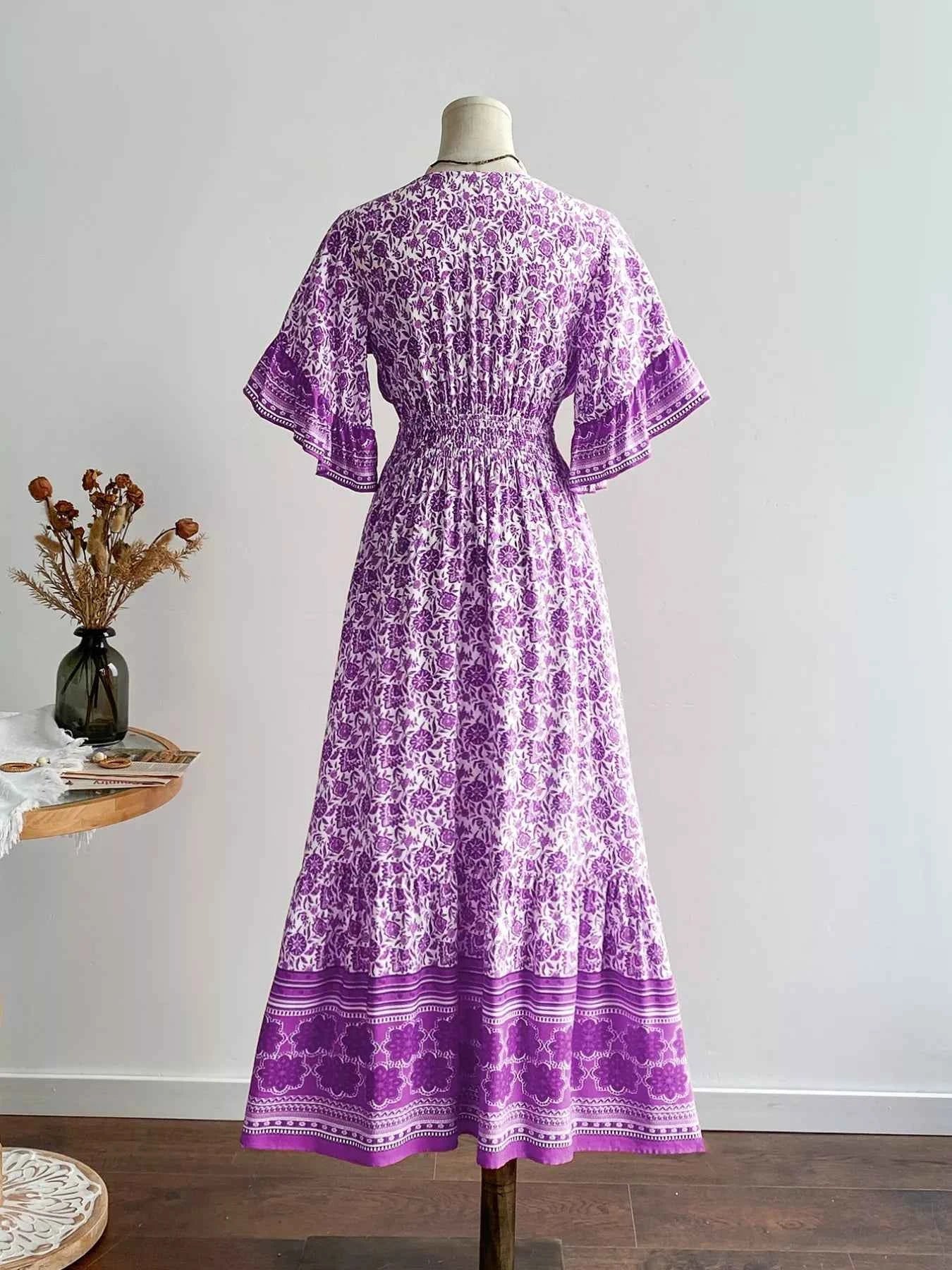 V-Neck Long Sleeve Dress