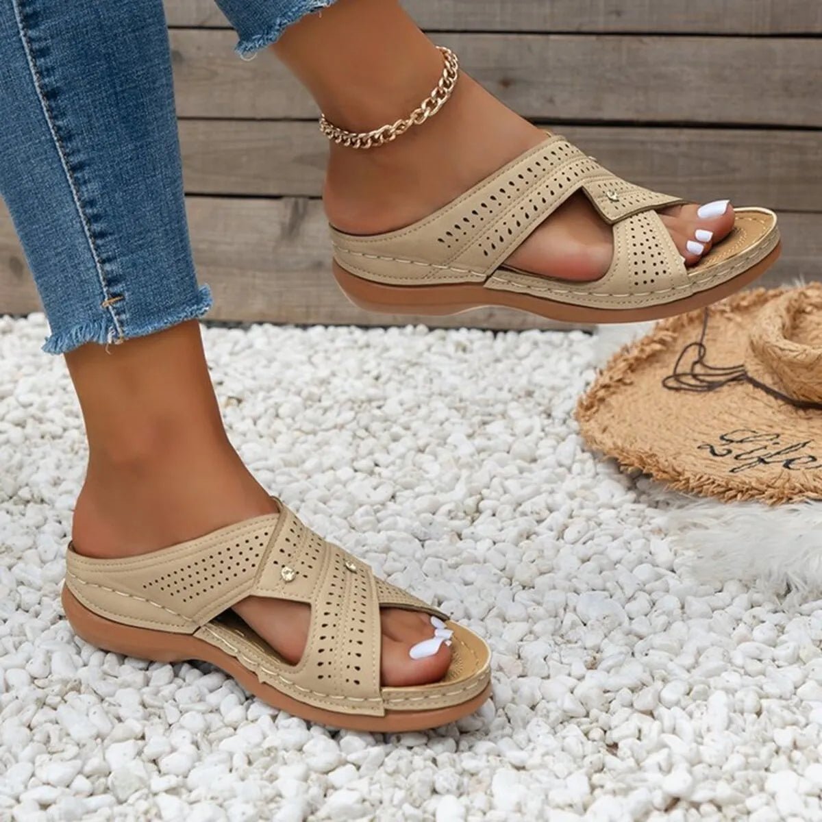 Open Toe Wedge Sandals - The Nicole - Tayan Dress Co.