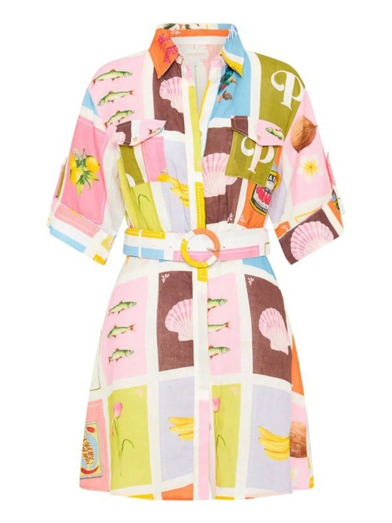 Printed Short Sleeve Shirt Dress - TNT Dress Co.