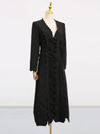Long Sleeve Front Midi Dress - The Nicole - Tayan Dress Co.
