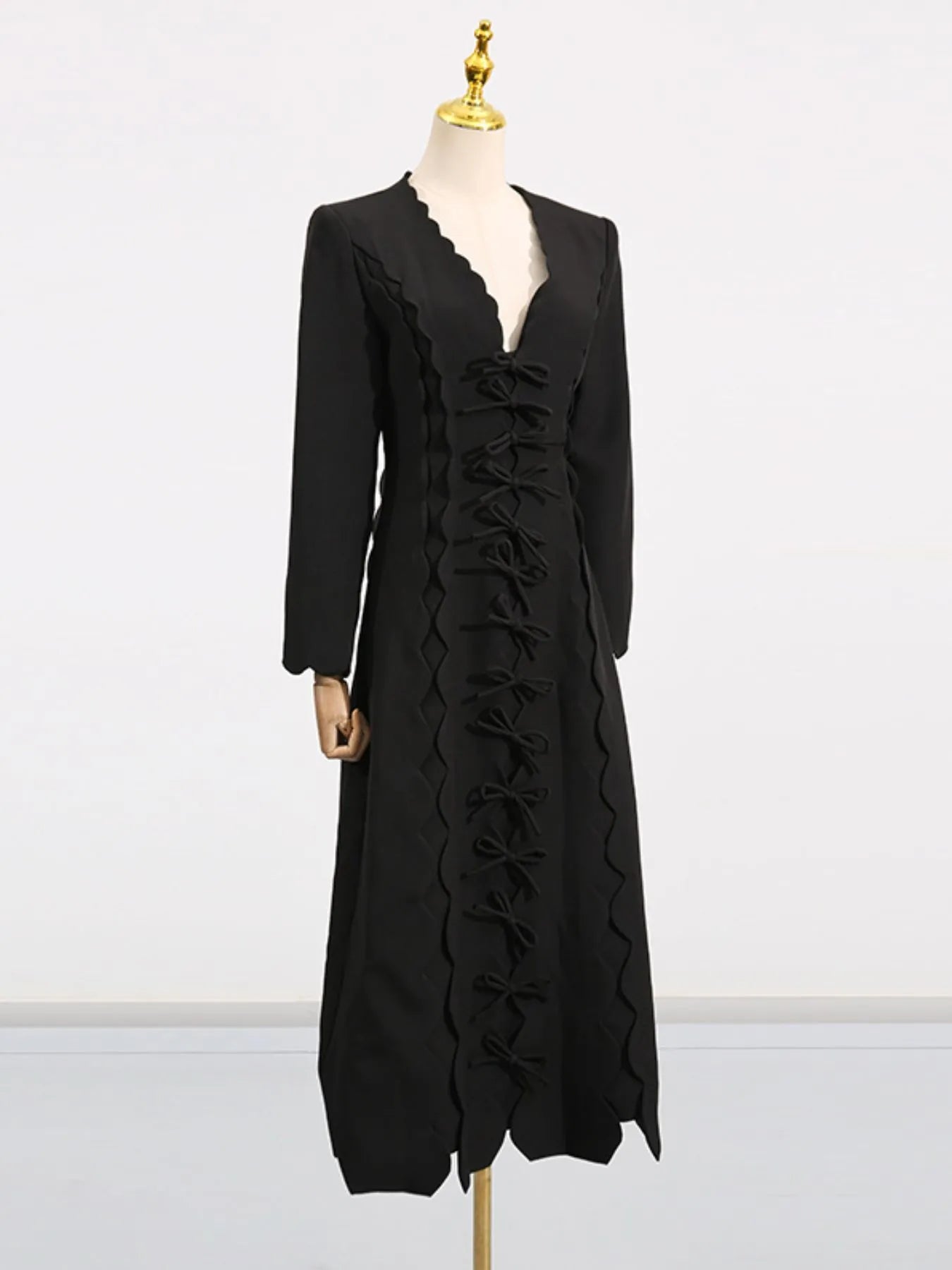 Long Sleeve Front Midi Dress - The Nicole - Tayan Dress Co.