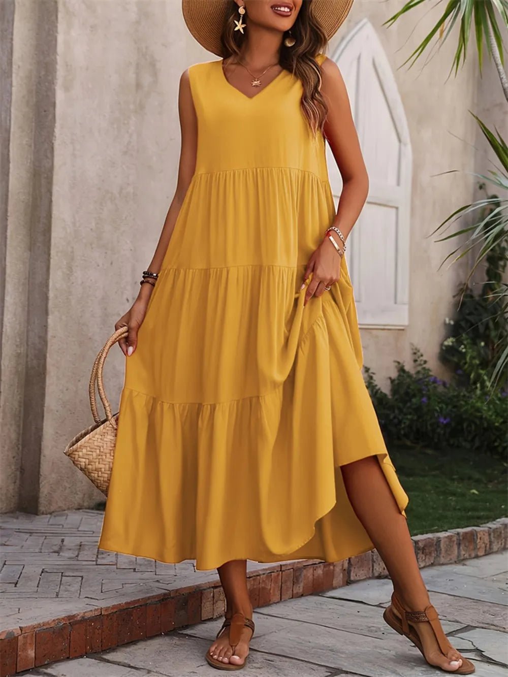 V - Neck Sleeveless Dress - The Nicole - Tayan Dress Co.