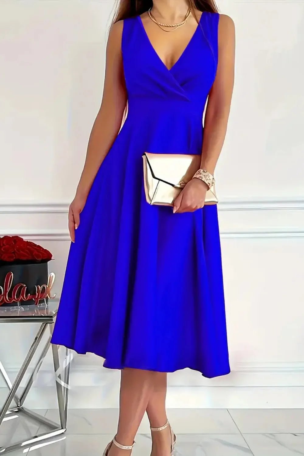 Sleeveless Midi Dress - The Nicole - Tayan Dress Co.