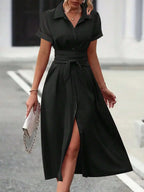 Button Down Belted Midi Shirt Dress - TNT Dress Co.