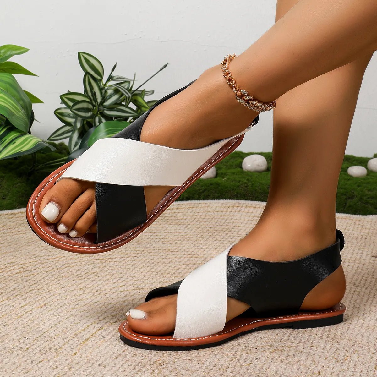 Crisscross Strap Sandals - The Nicole - Tayan Dress Co.