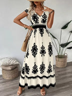 V - Neck Ruffled Sleeve Dress - The Nicole - Tayan Dress Co.