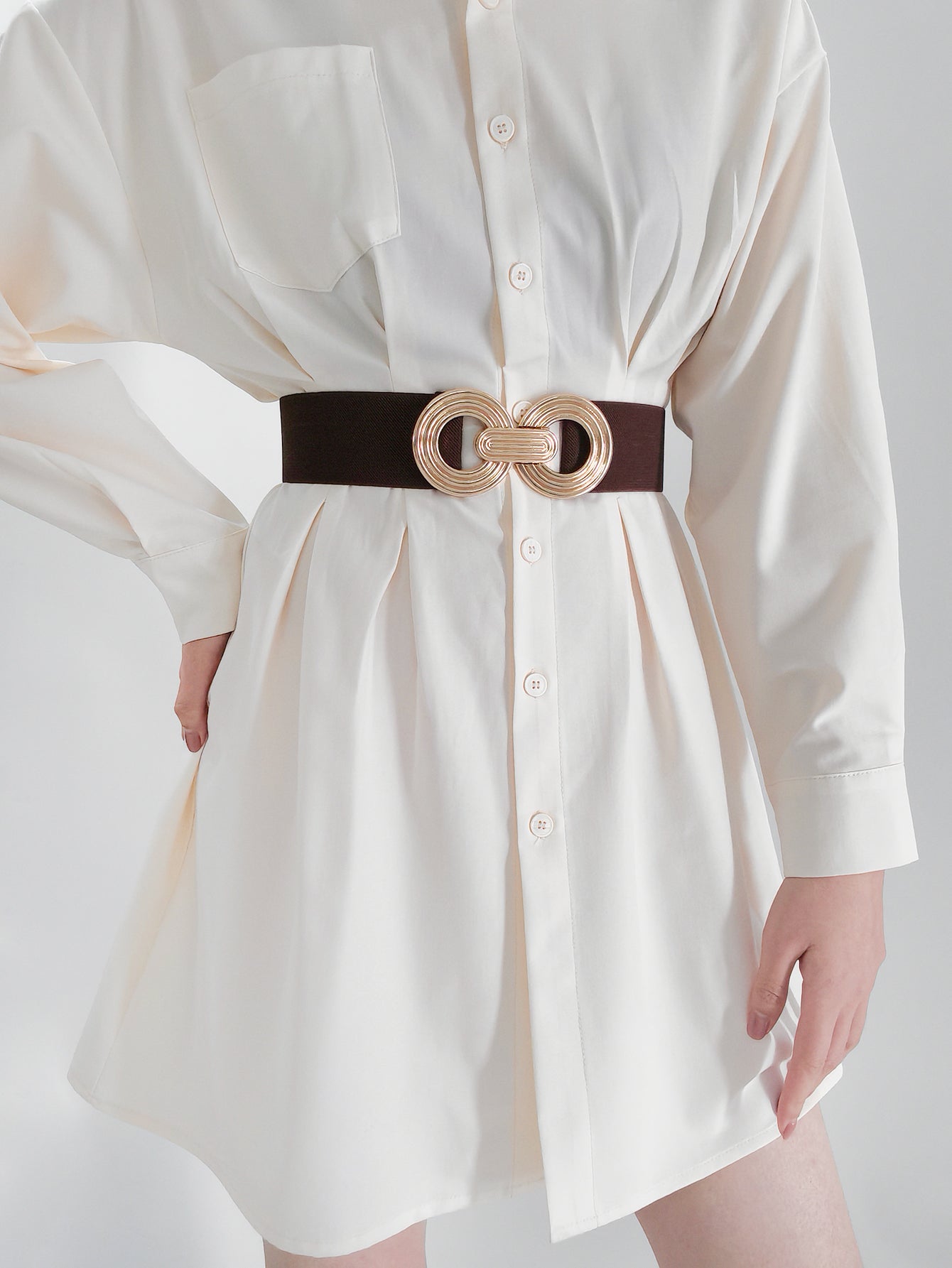 Geometric Buckle Elastic Wide Belt - TNT Trends 