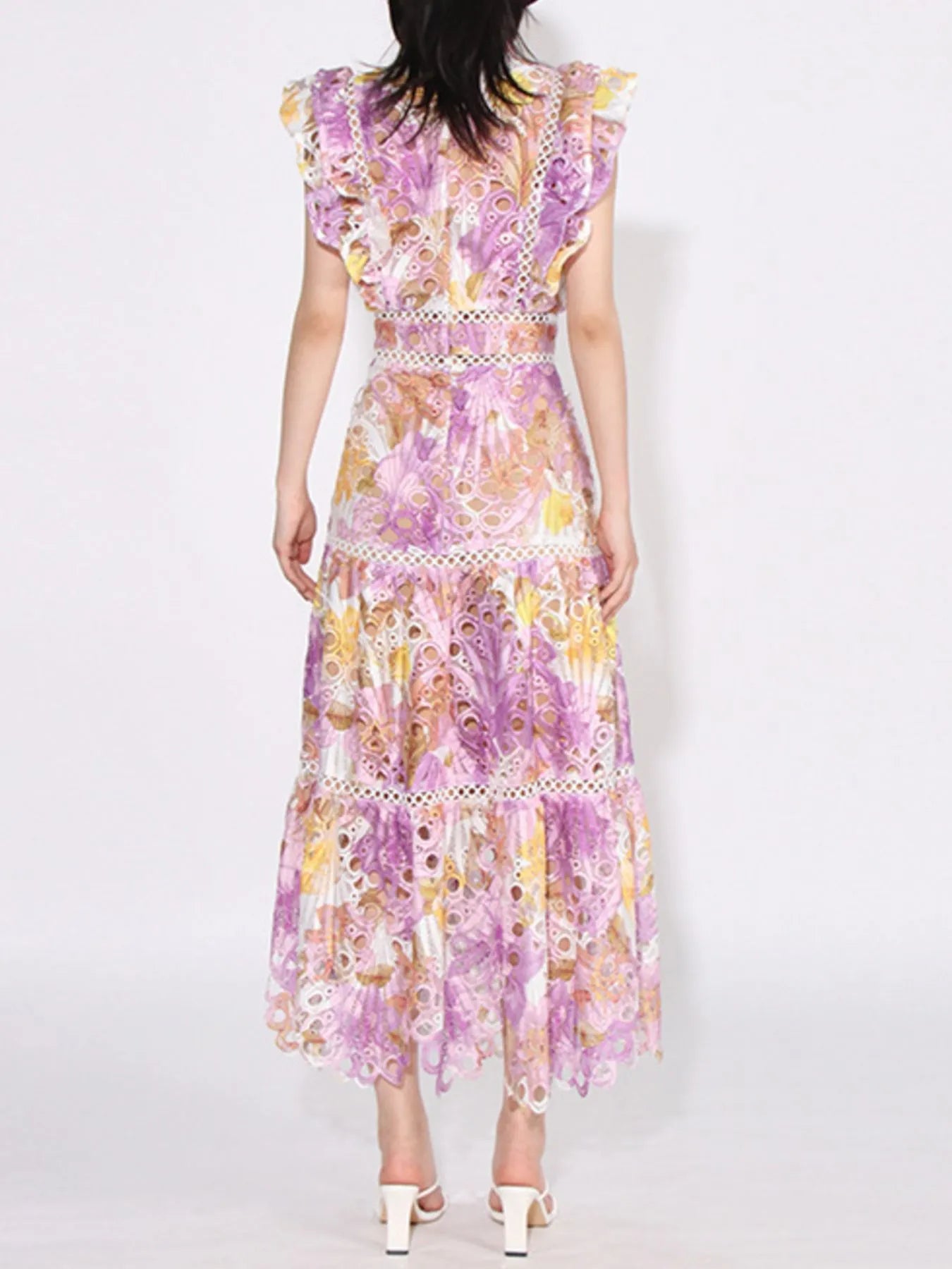 Ruffled Midi Dress - The Nicole - Tayan Dress Co.