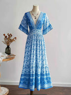 V-Neck Long Sleeve Dress