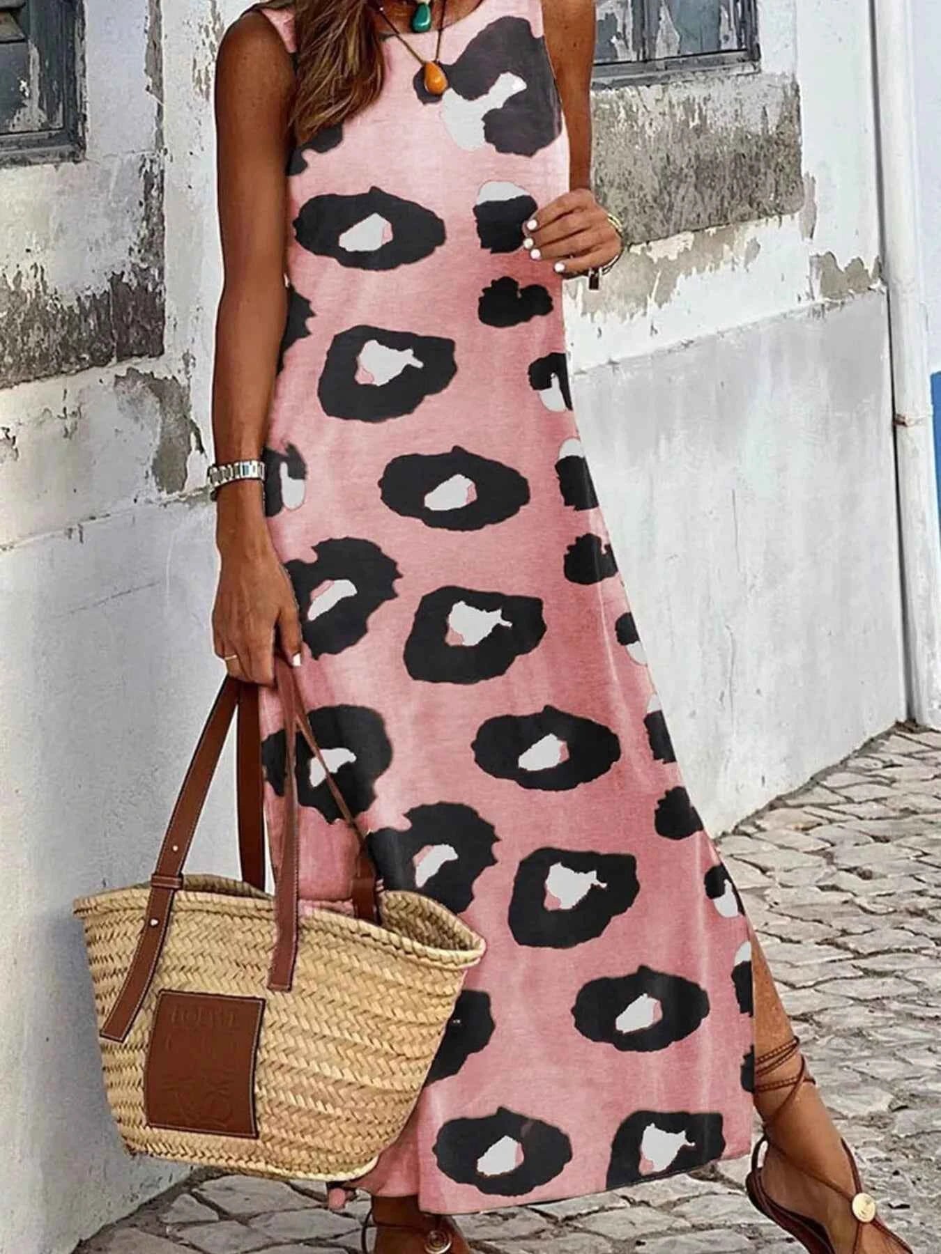 Leopard Print Sleeveless Dress