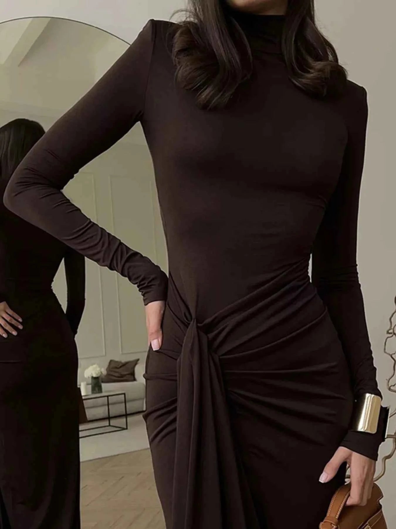 Turtleneck Long Sleeve Dress
