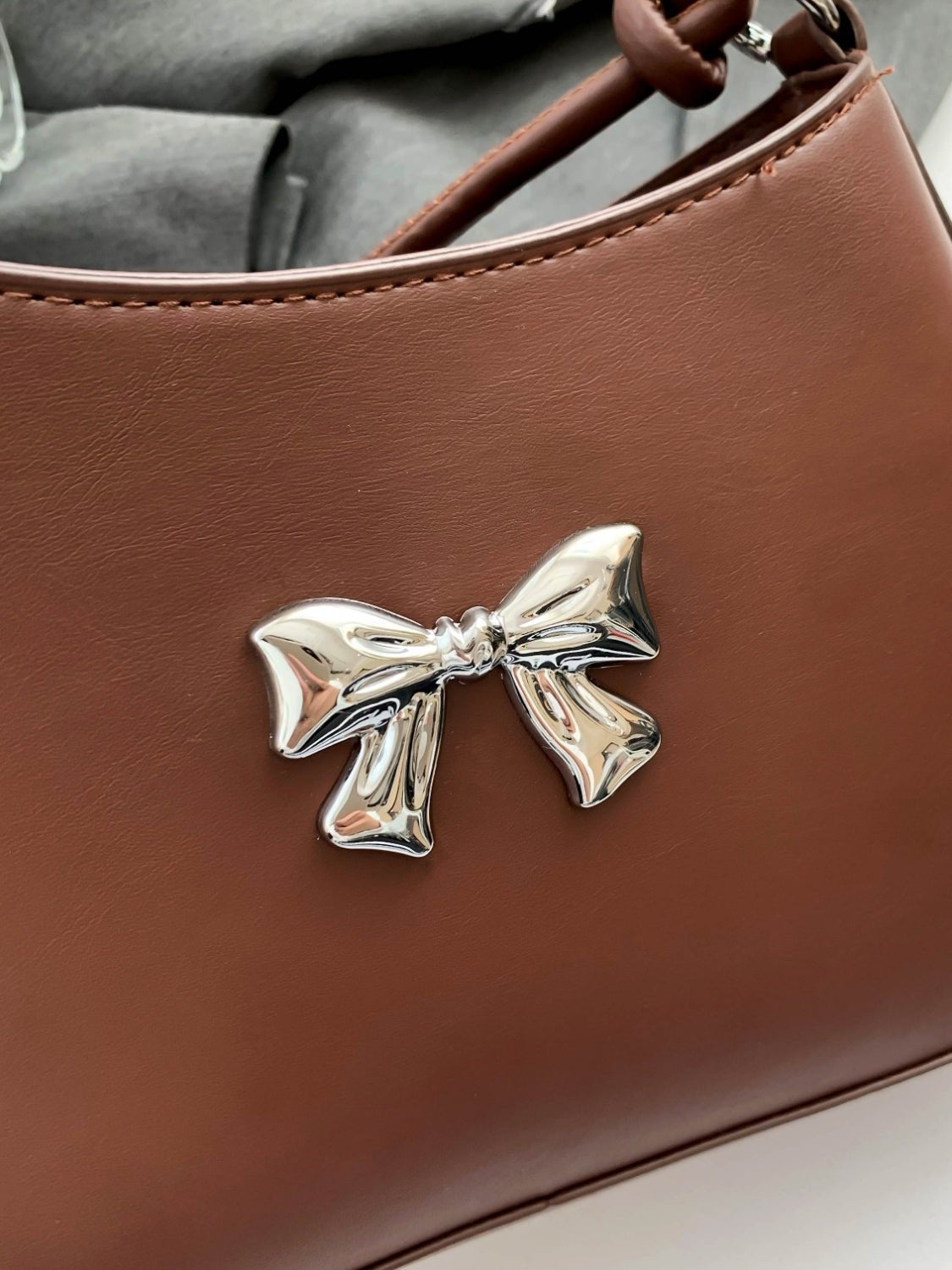 Bow - Detail PU Leather Knotted Strap Handbag - TNT Dress Co.