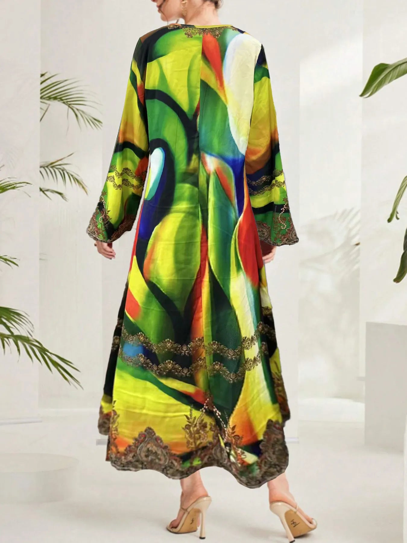 Multi - Color Notched Maxi Dress - The Nicole - Tayan Dress Co.