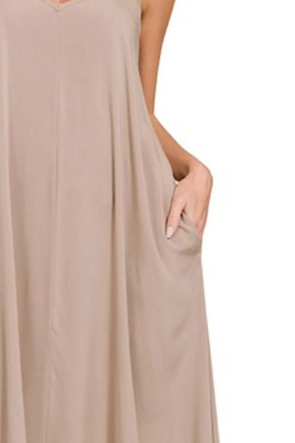 Zenana Woven Arc Hem Cami Dress With Flowy Pockets - TNT Dress Co.