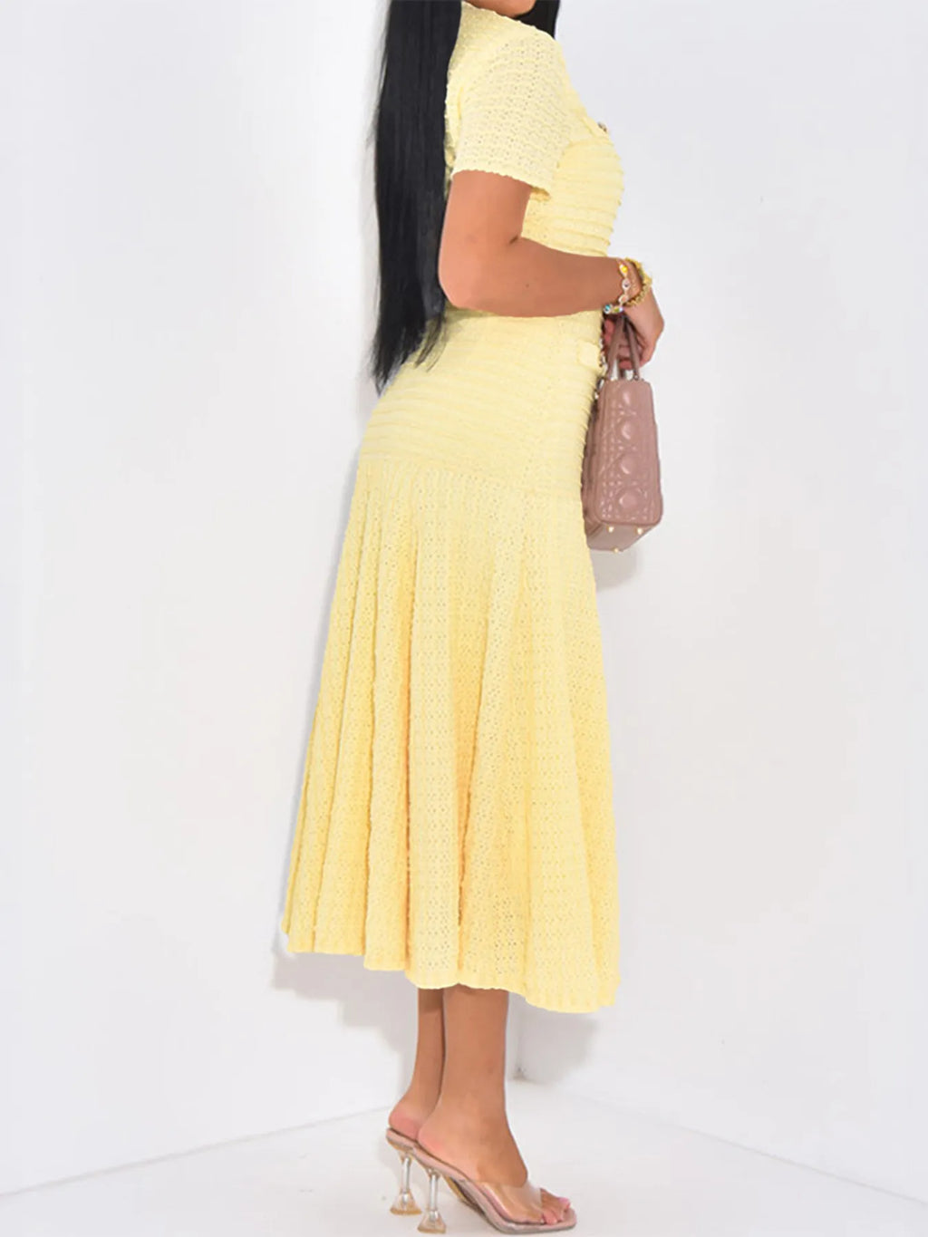 Knit Short Sleeve Dress - The Nicole - Tayan Dress Co.