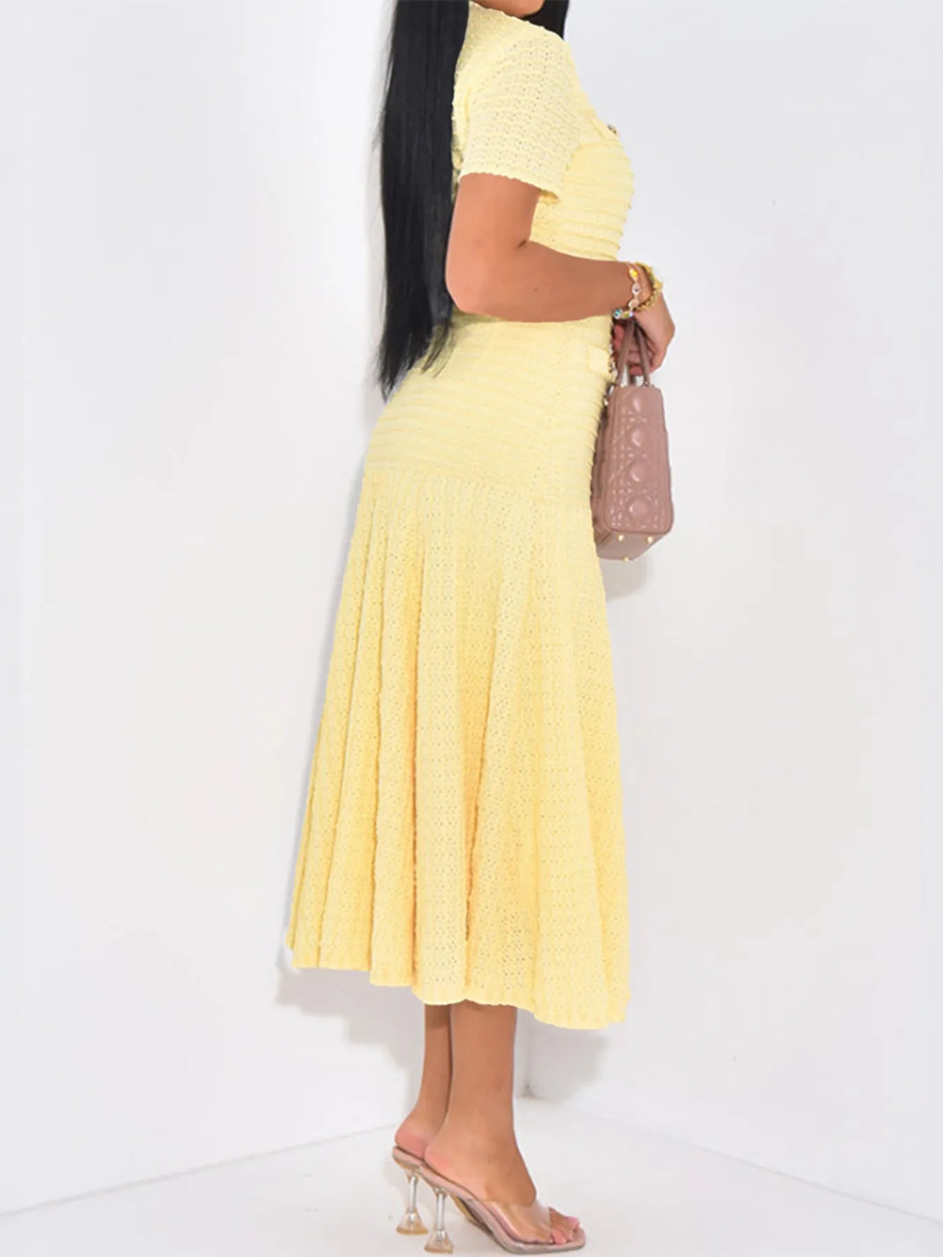Knit Short Sleeve Dress - The Nicole - Tayan Dress Co.