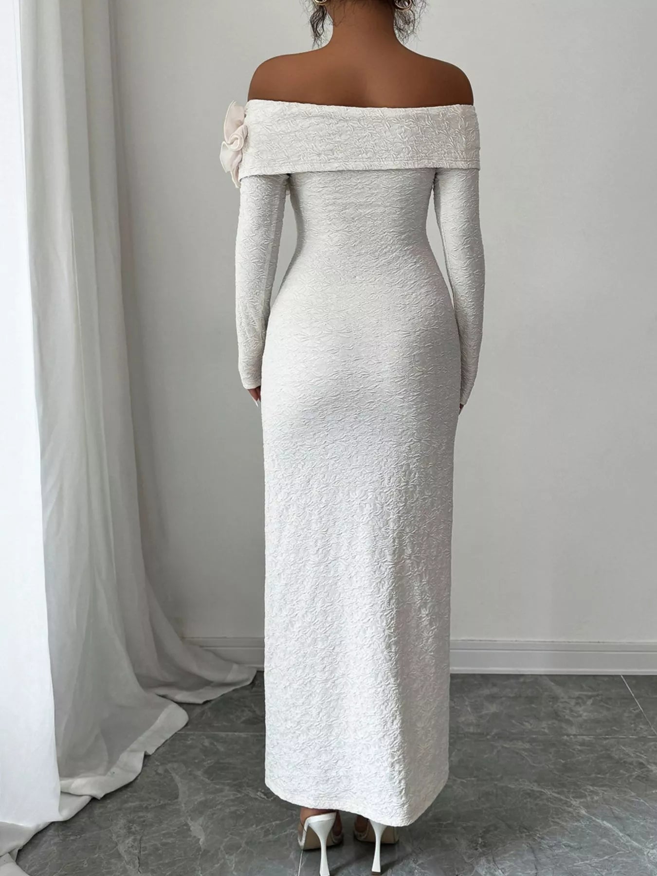 Flower Off - Shoulder Maxi Dress - The Nicole - Tayan Dress Co.