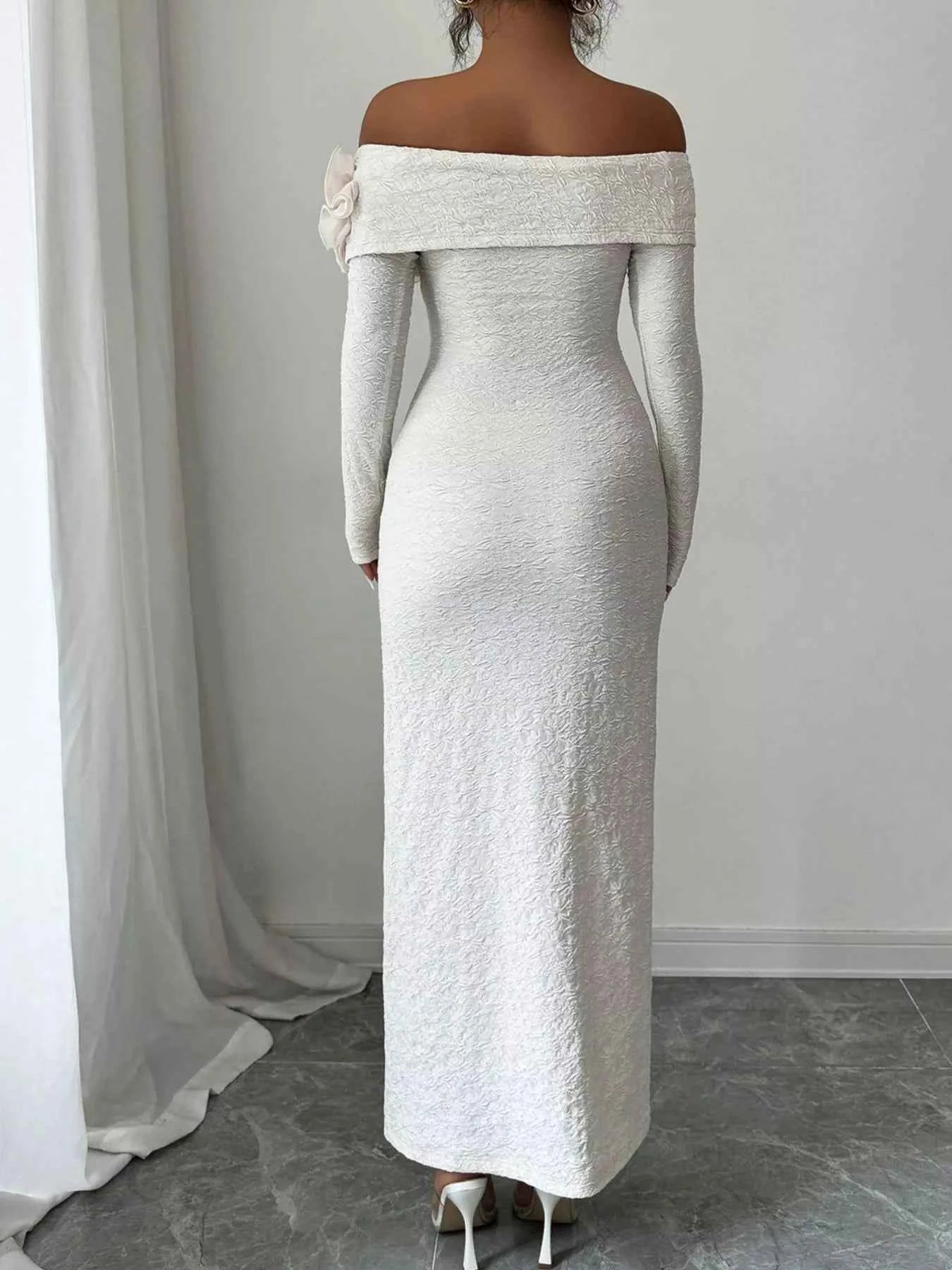 Off-Shoulder Long Sleeve Dress