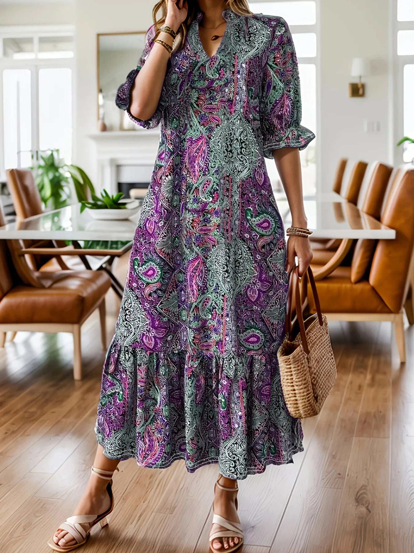 Ruffle Hem Midi Dress - The Nicole - Tayan Dress Co.