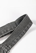 Wide Strap Button Down Denim Overall Dress - TNT Dress Co.