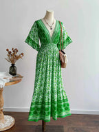 V-Neck Long Sleeve Dress