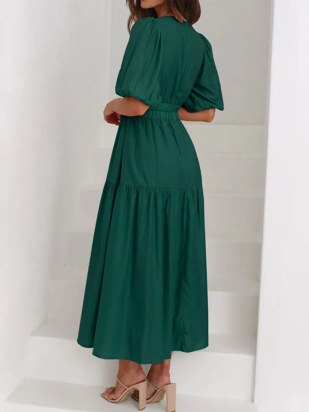 V - Neck Midi Dress - The Nicole - Tayan Dress Co.