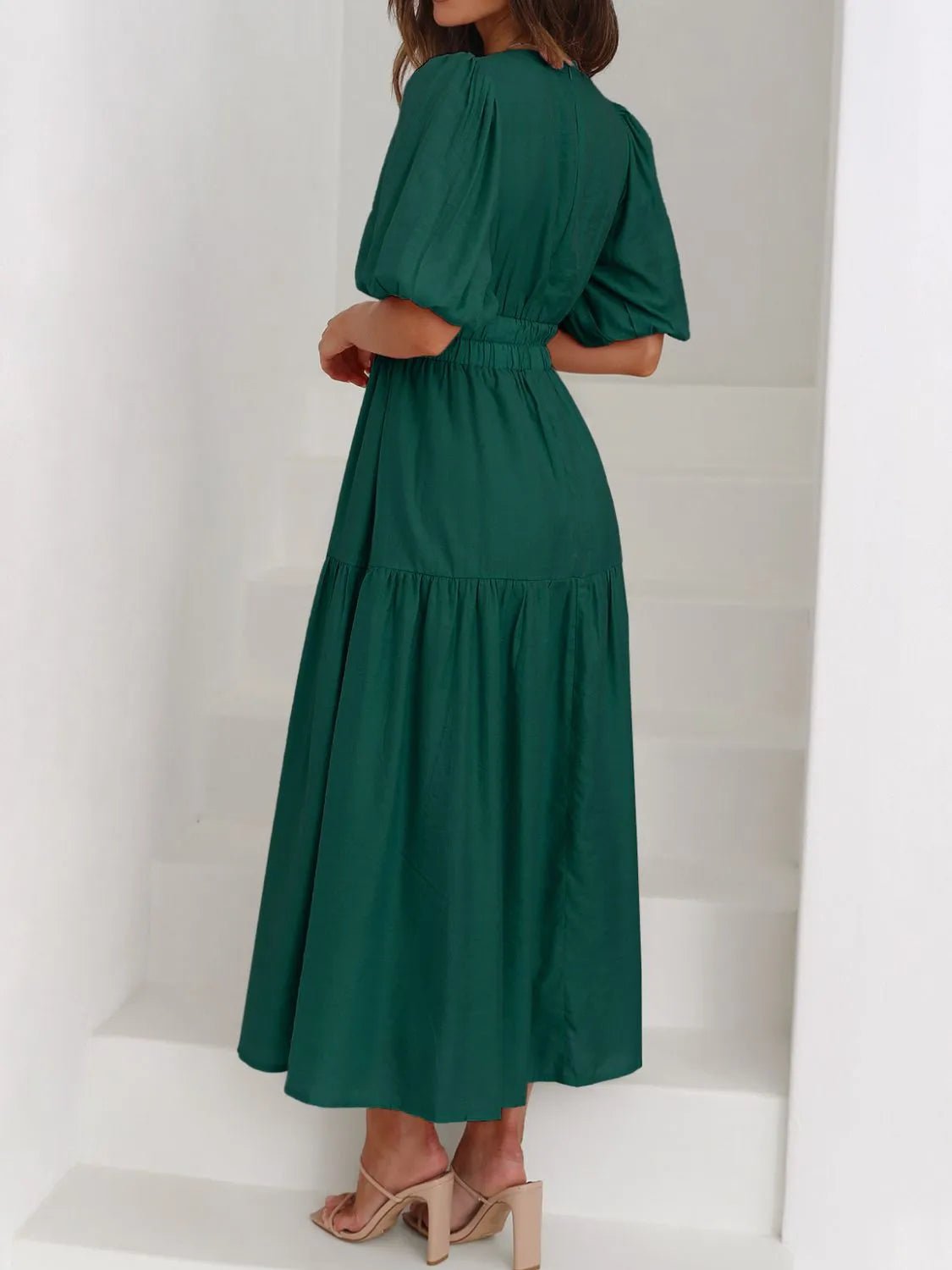 V - Neck Midi Dress - The Nicole - Tayan Dress Co.