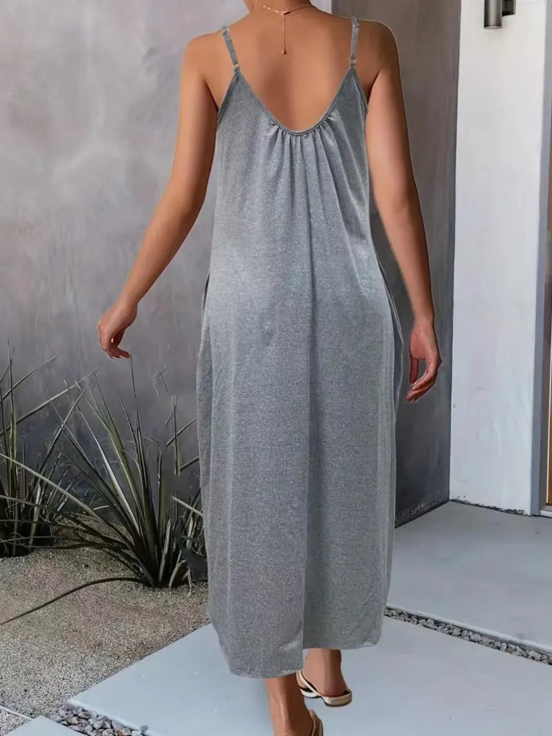 Full Size Scoop Neck Cami Dress with Pockets Plus Size - TNT Dress Co.