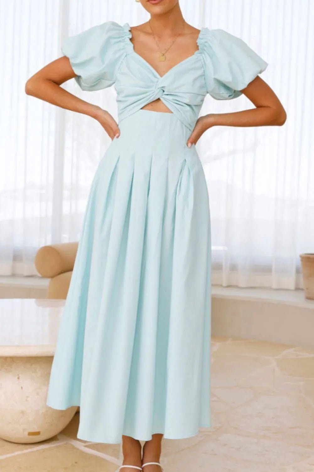 Sweetheart Neck Puff Sleeve Dress - TNT Dress Co.