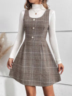 Plaid Strap Dress - The Nicole - Tayan Dress Co.