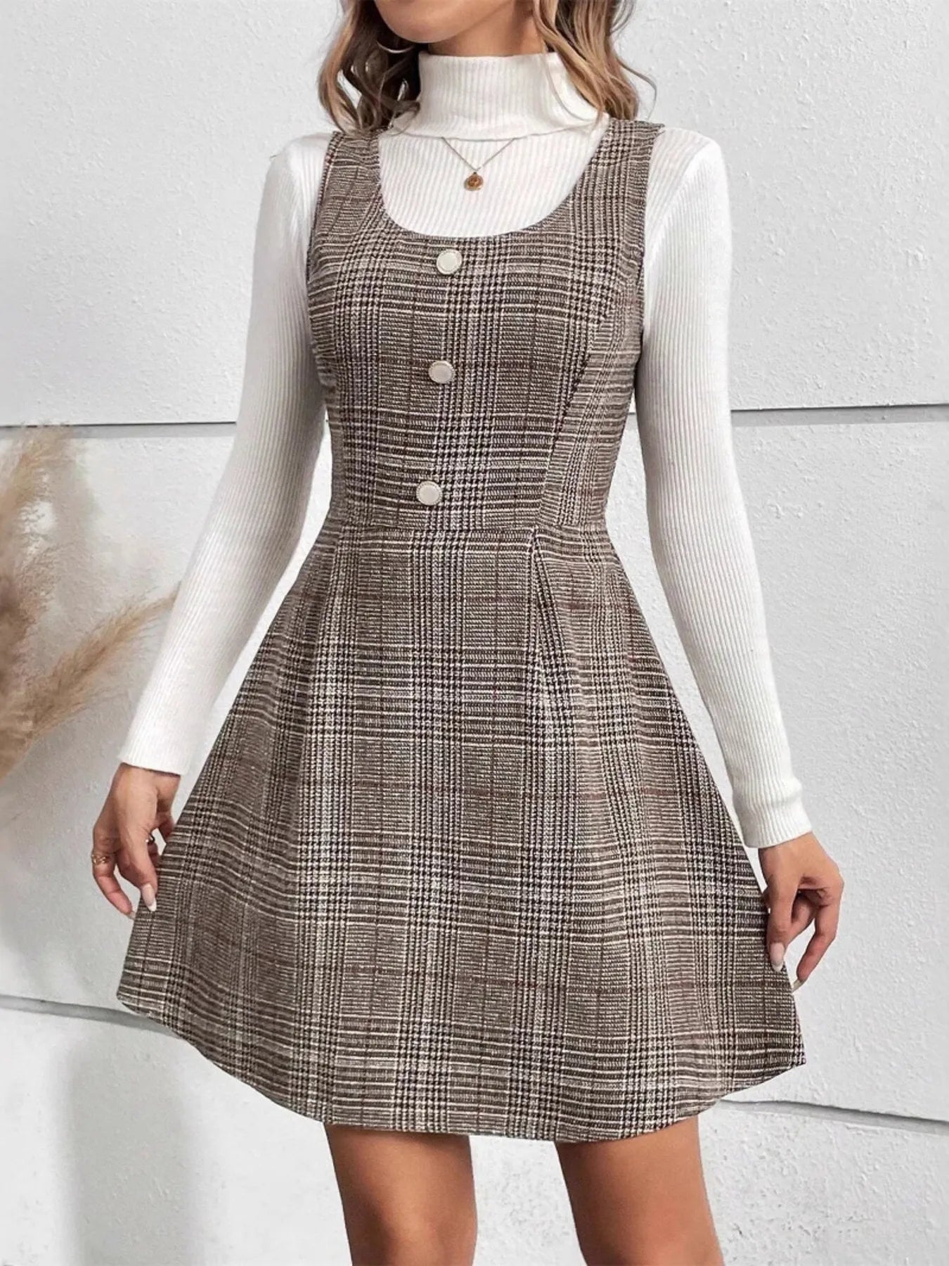 Plaid Strap Dress - The Nicole - Tayan Dress Co.
