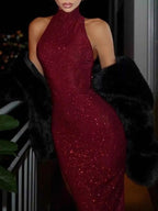 Sequin Sleeveless Maxi Dress