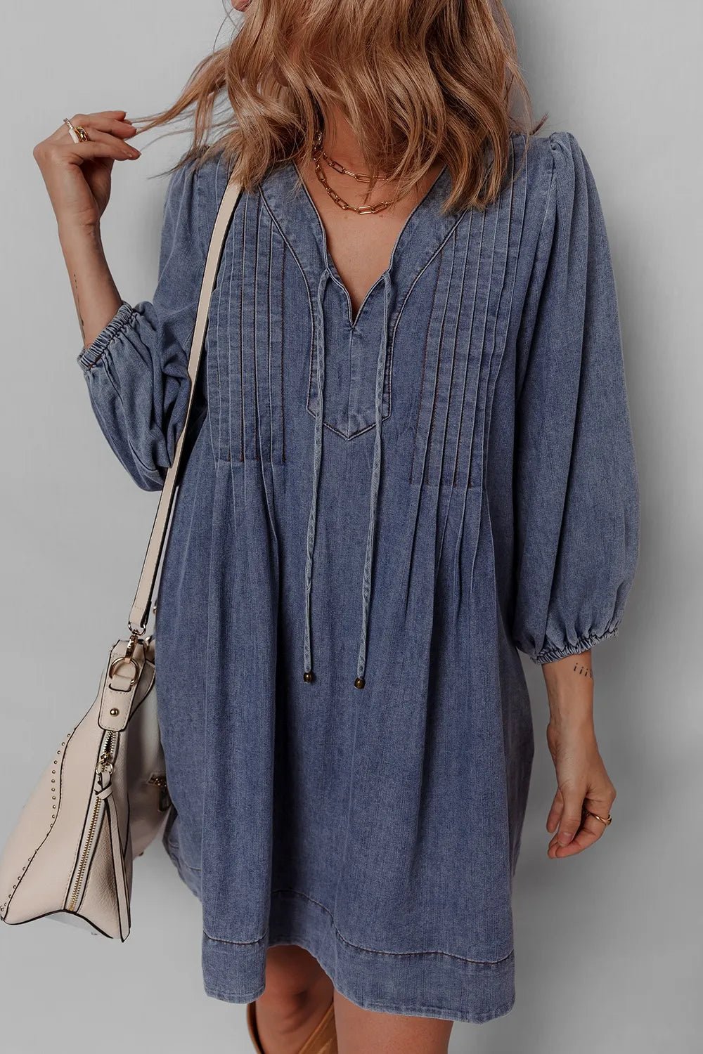 Long Sleeve Denim Dress - The Nicole - Tayan Dress Co.