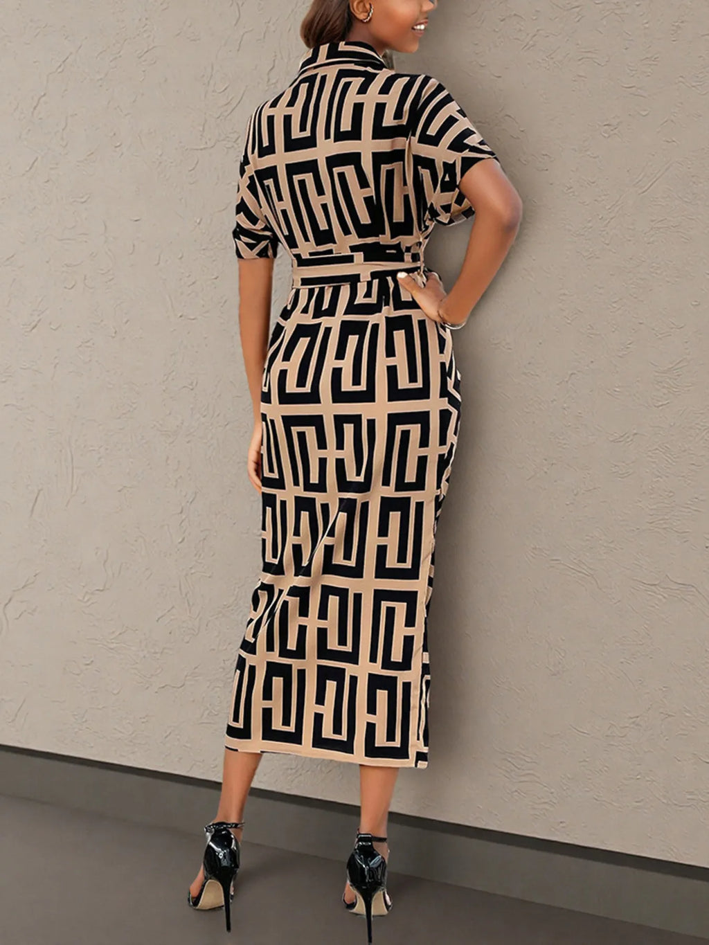 Belted Midi Dress - The Nicole - Tayan Dress Co.