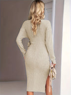 Long Sleeve Dress with Side Slit - TNT Dress Co.
