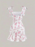 Ruffled Tie - Strap Mini Dress - The Nicole - Tayan Dress Co.