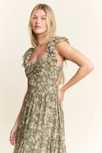 Ruffle Sleeve Tiered Maxi Dress - TNT Dress Co.