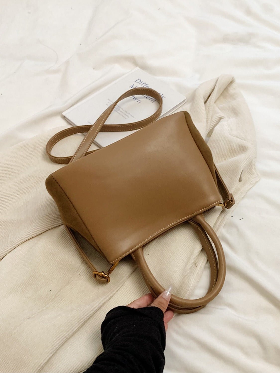 Suede Dual - Use Adjustable Strap Handbag - TNT Dress Co.
