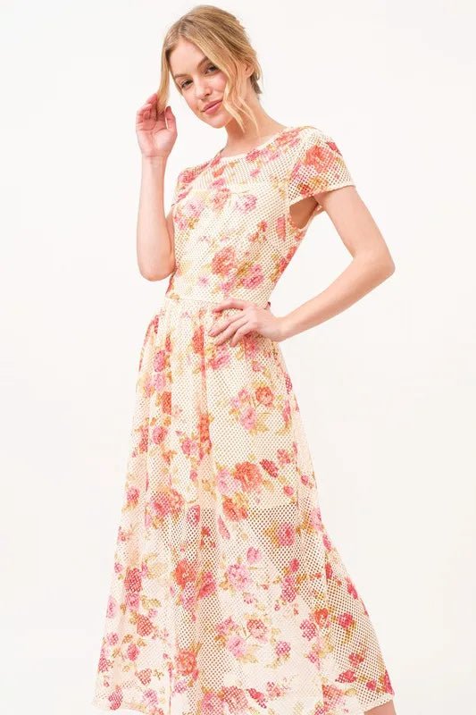 The Fish - Net Floral Printed Midi Dress - TNT Dress Co.