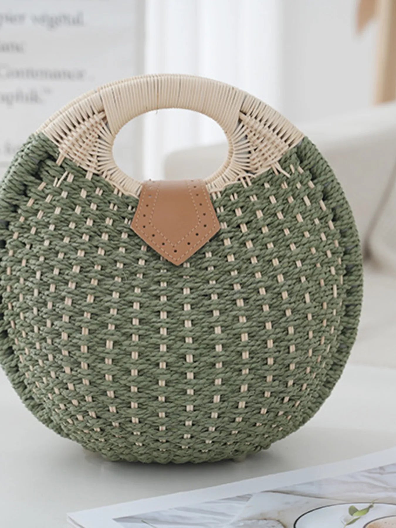Braided Round Handbag - The Nicole - Tayan Dress Co.