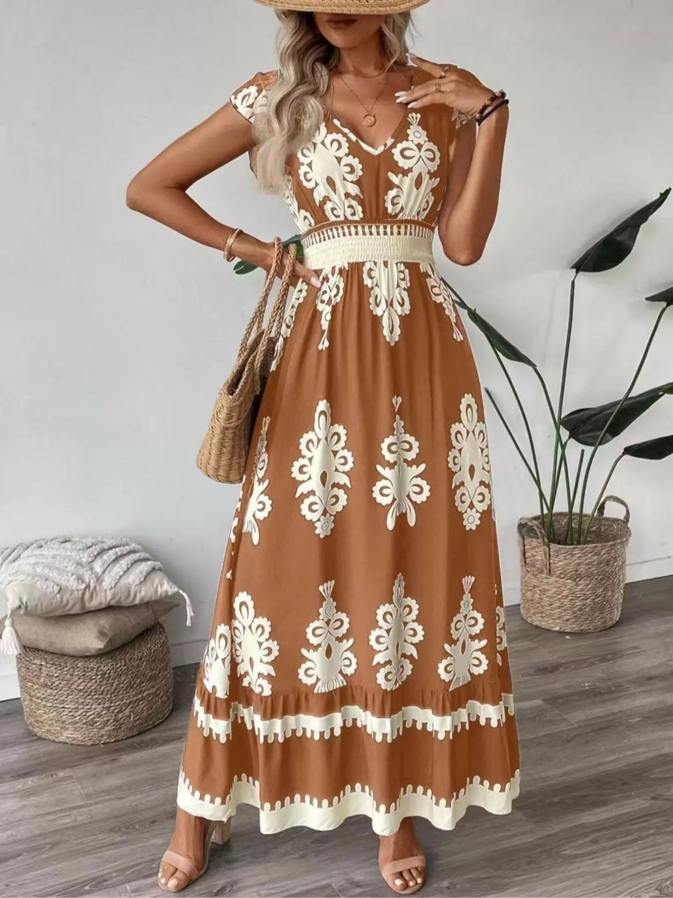 V - Neck Ruffled Sleeve Dress - The Nicole - Tayan Dress Co.