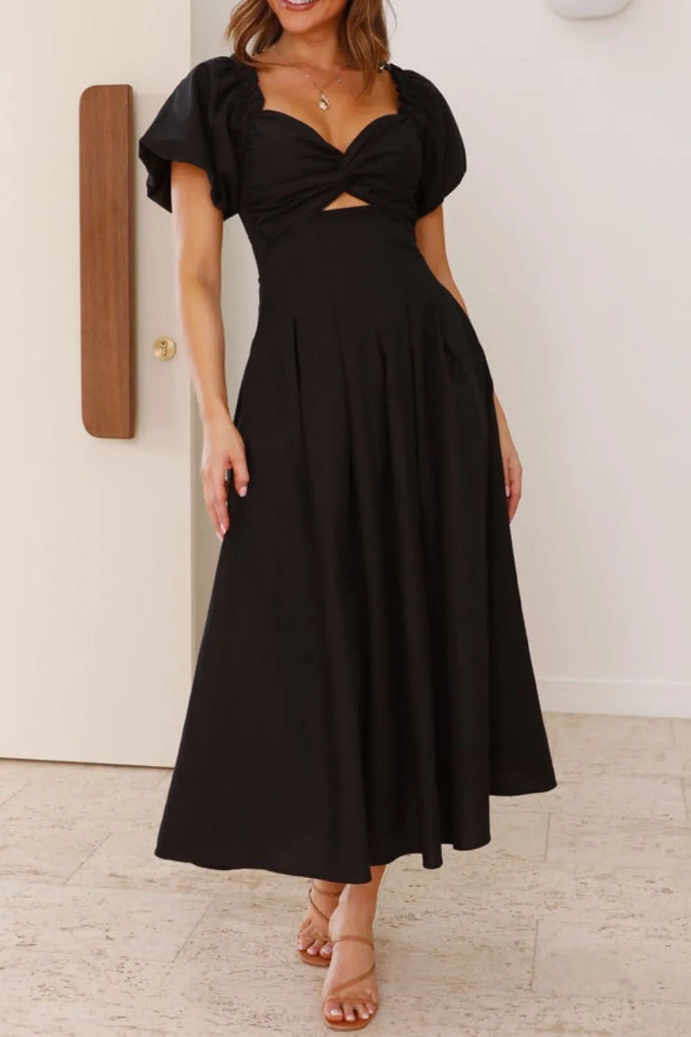 Sweetheart Neck Puff Sleeve Dress - TNT Dress Co.