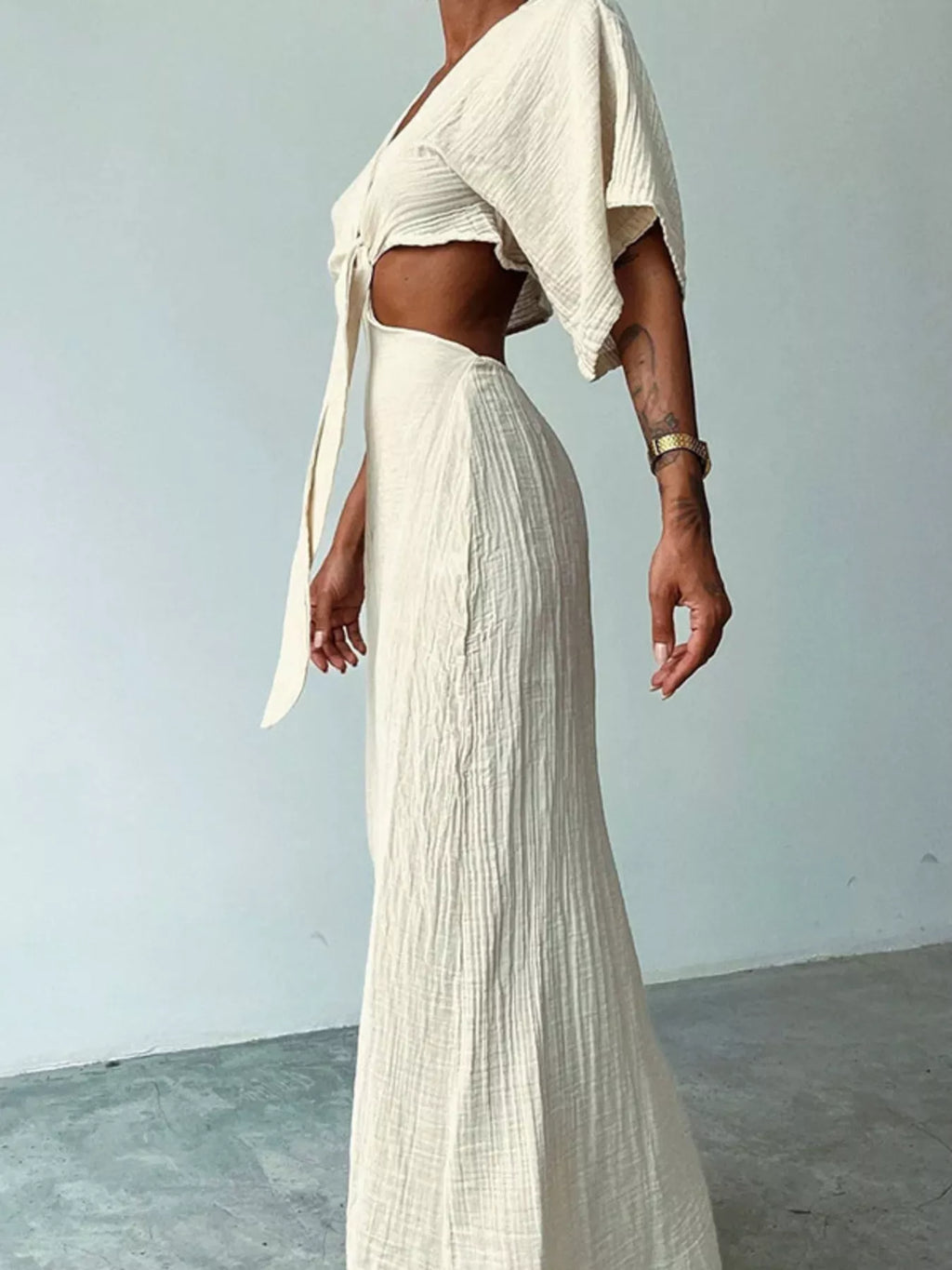 Tie Front Maxi Dress - The Nicole - Tayan Dress Co.